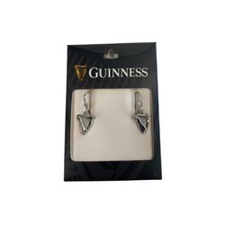 Guinness Rhodium Harp Drop Earrings