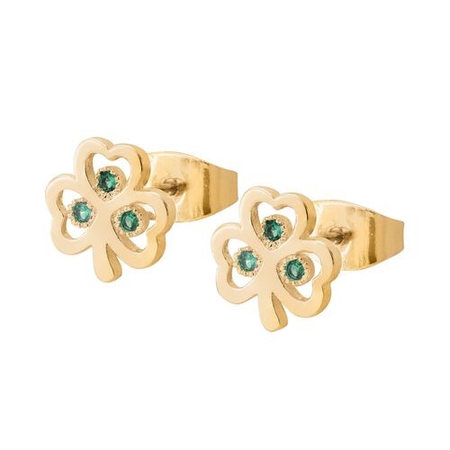 Trinity Cubic Zirconia Shamrock Earrings