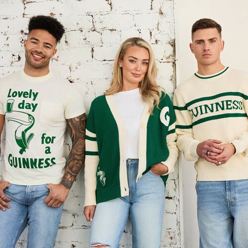 Guinness Cream & Green Knitted Jumper XS