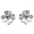 Trinity Shamrock Green Silver Earrings