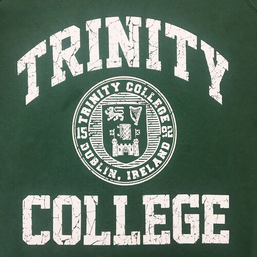 Trinity Bottle Green & White Trinity College Crest Sweatshirt   L