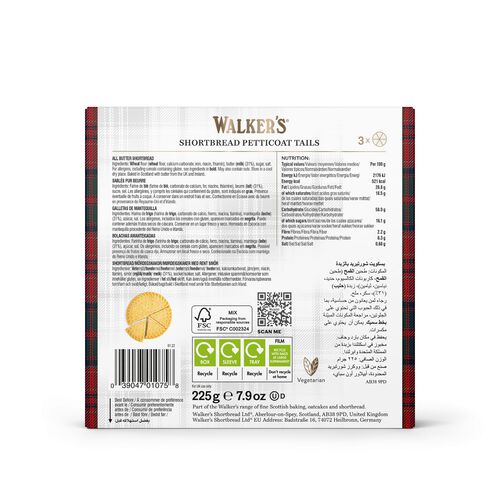 Walker's Shortbread Petticoat Tails Shortbread Gift Box 225g