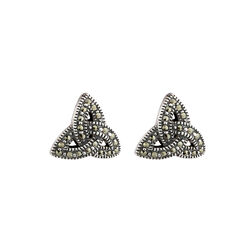 Irish Memories Boxed Trinity Knot Marcasite Earrings