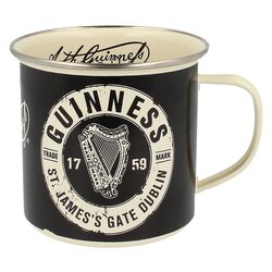 Guinness Black & Cream Enamel Mug