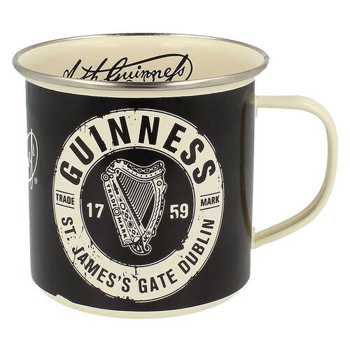 Guinness Black & Cream Enamel Mug