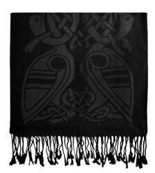 Patrick Francis Black Celtic Design Wool Scarf