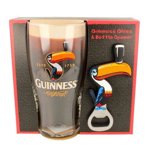 Guinness Glass & Gilroy Bottle Opener Set