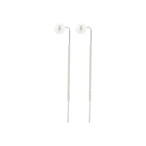 Pilgrim ELBA long chain pearl earrings silver-plated