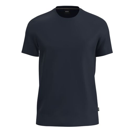 Boss Relaxed-fit T-shirt in stretch cotton with logo print Dark Blue