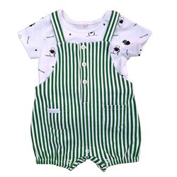 Traditional Craft Kids Kids Striped Dungarees 0-6 Months