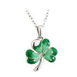 Solvar Lucky Enamel & Crystal Shamrock Pendant