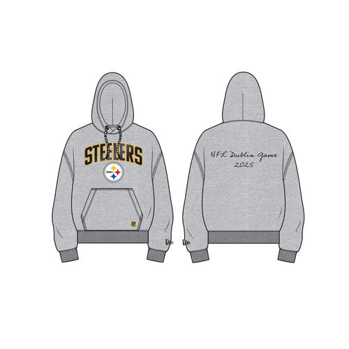 New Era Cap Pittsburgh Steelers NFL International Series Games Grey Pullover Hoodie XS