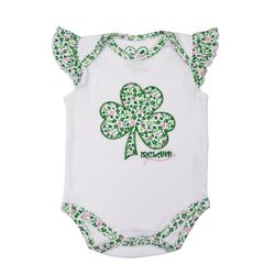 Traditional Craft Kids White Baby Vest With Shamrock Applique 1-2 Years