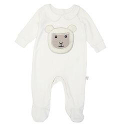 Patrick Francis Patrick Francis Cream Sheep Velour Organic Cotton Baby Vest  0-6 Months