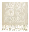 Patrick Francis White Celtic Design Wool Scarf 