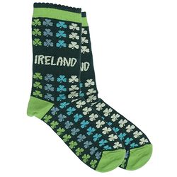 Fashion Flo Womens Green Shamrock Socks Green
