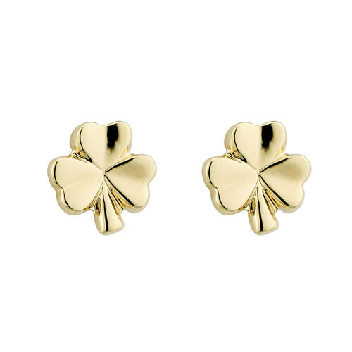 Irish Memories Small Shamrock Earrings Gold Plated