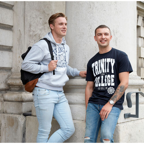 Trinity Grey Marl And Navy Trinity College 1592 Hoody  XS