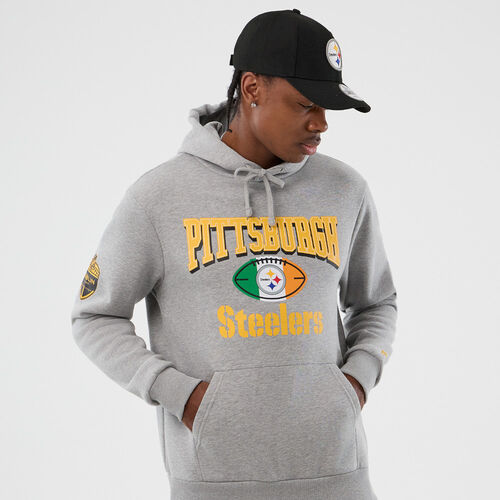 New Era Cap Pittsburgh Steelers NFL International Series Games Grey Pullover Hoodie XS