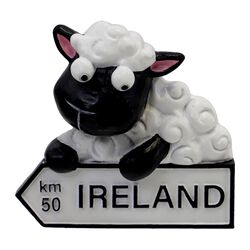 Souvenir Magnet Sheep & Road Sign
