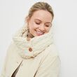 Aran Woollen Mills Snood Scarf With Buttons Derby White
