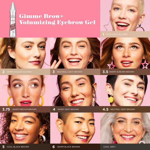 Benefit Mini Gimme Brow +Eyebrow Gel 4 Warm Deep Brown