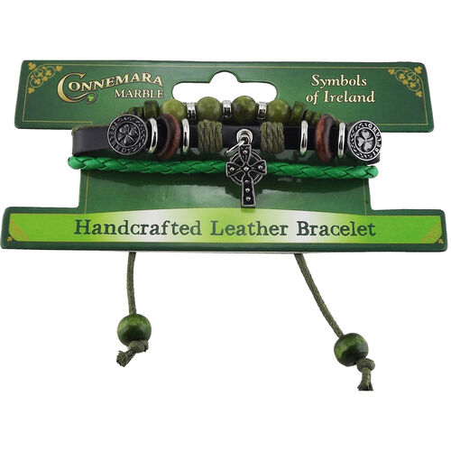 The Connemara Cord Bracelet With Marble Celtic Cross