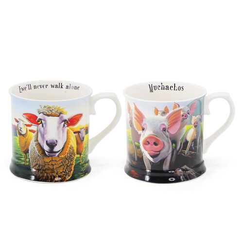 Eoin O'Connor Sheep & Pig 2 Piece Tankard Set