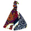 Book of Kells Large Burgandy & Navy Celtic Scarf