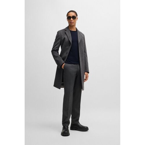 Boss Slim-fit sweater in virgin wool with crew neckline Dark Blue