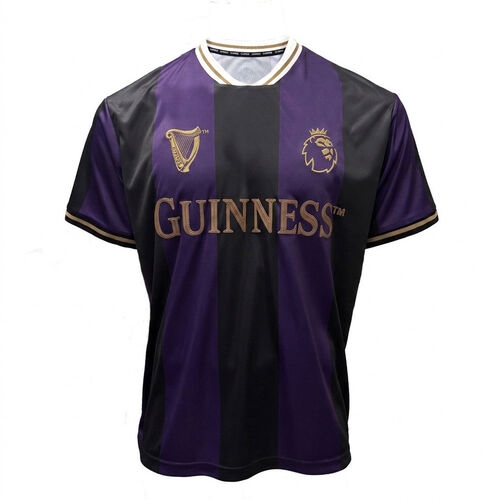 Guinness Premier League Striped Football Top in Black, Purple & Gold S