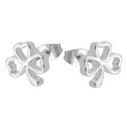 Trinity Silver Ribbon Shamrock Earring