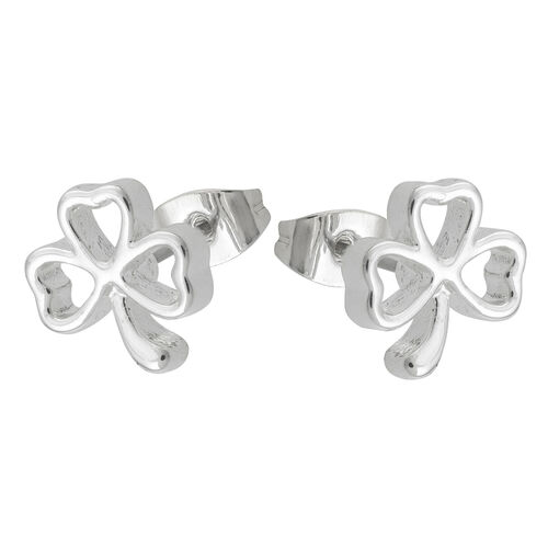 Trinity Silver Ribbon Shamrock Earring