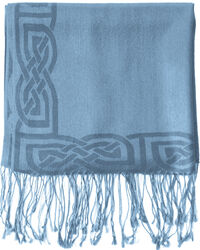 Patrick Francis Denim Wool Blend Pashmina  with Celtic Design 