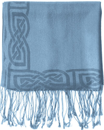 Patrick Francis Denim Wool Blend Pashmina  with Celtic Design 