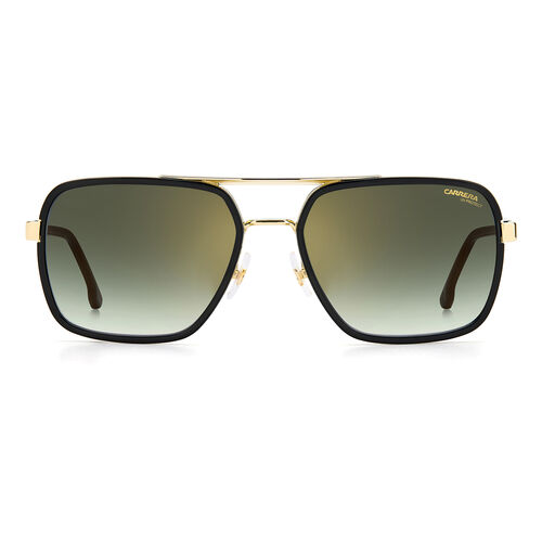 Carrera CARRERA 256/S Gold Black Rectangular Sunglasses