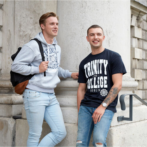 Trinity Grey Marl And Navy Trinity College 1592 Hoody   L