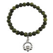 The Connemara Marble Stretch Bracelet with Claddagh Charm