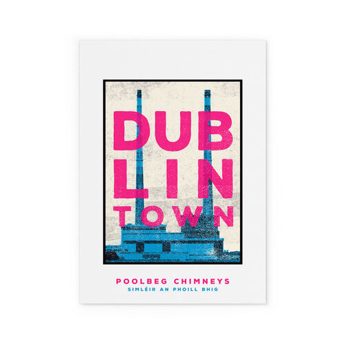 Jando  Dublin Rown Poolbeg Chimneys Large Print A3