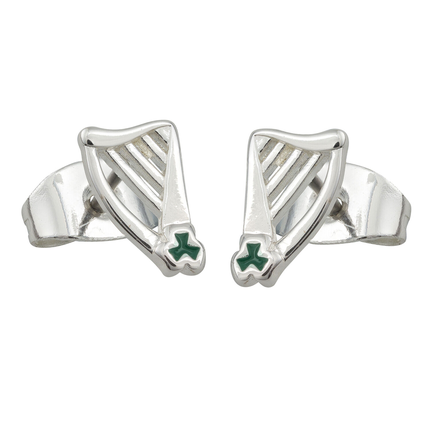 Trinity Co. Jewellery Mini Harp With Shamrock Earrings