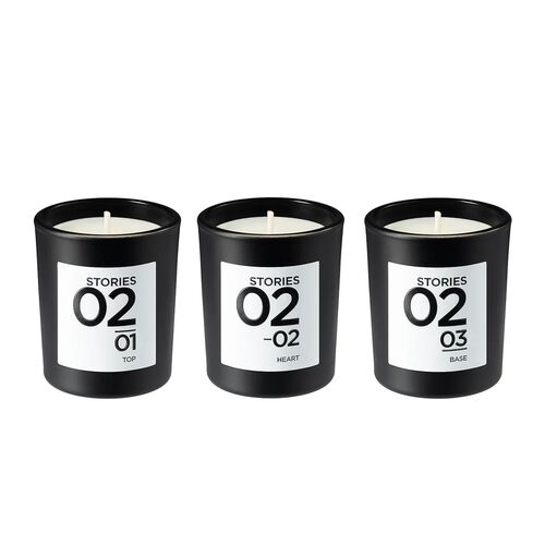 STORIES Parfums Nº.02 Bougie Parfumée Perfumed Candle Trio 210g