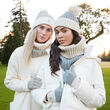 Patrick Francis Patrick Francis Grey Cream Knit Bobble Hat One Size