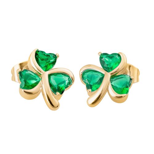 Trinity Cubic Zirconia Shamrock Earrings