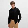 Boss Cotton sweater with embroidered logo Black