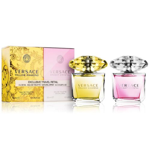 Versace Bright Crystal and Yellow Diamond Eau de Toilette 30ml Duo Set