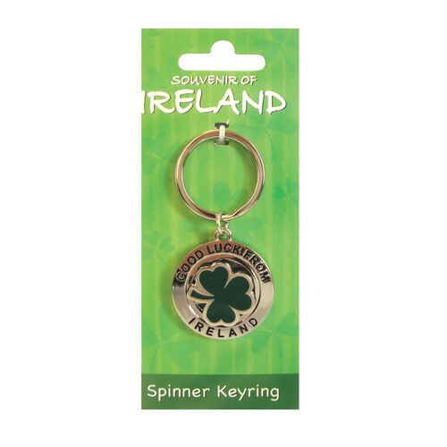 Souvenir Lucky Shamrock Spinning Keyring