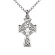 JMH Sterling Silver Filagree Celtic Cross 18 Inch Chain
