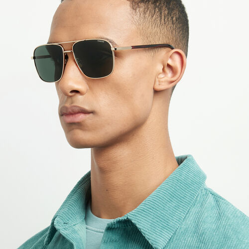 Polaroid PLD 4128/S/X Gold Rectangular Sunglasses