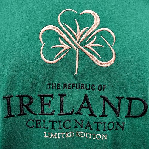 Traditional Craft Adults Green Republic of Ireland Shamrock T-Shirt L