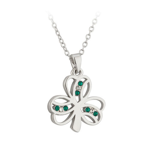 Solvar Lucky Crystal Shamrock Pendant